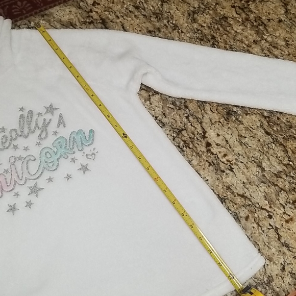 "I'm Really a Unicorn" Soft White Sweater w/Hoodie - Picture 4 of 13